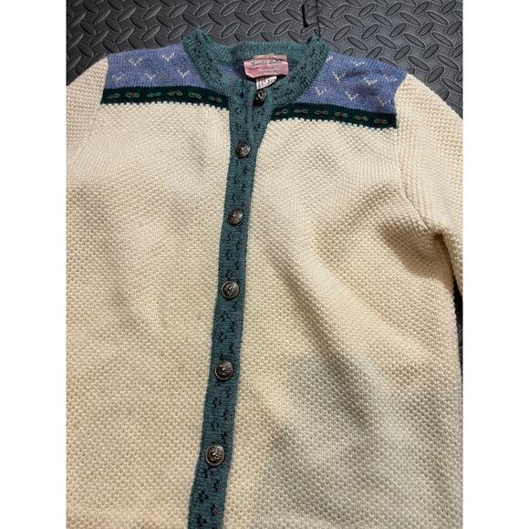 Vintage 1990's detailed knit wool cardigan sweater by Dorothy Bullitt swing‎ Med - Picture 8 of 8